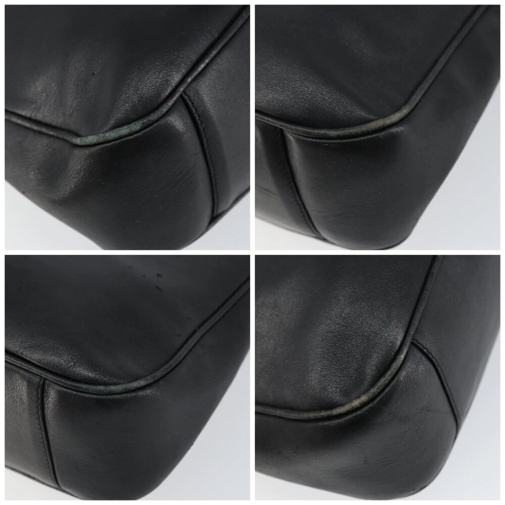 GUCCI Bamboo Hand Bag Leather Black Gold - Picture 14 of 16
